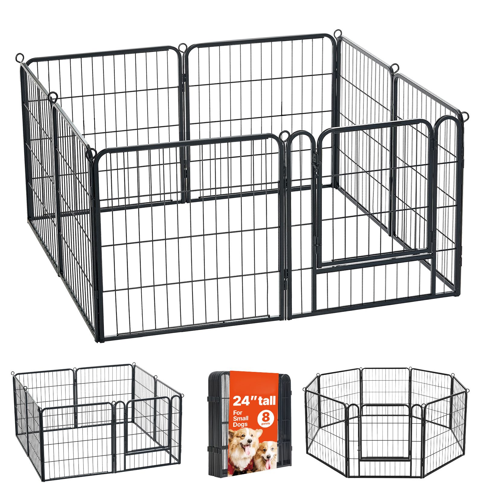 Outdoor Camping Dog Fence - Dog Playpen 24 Inch 8 Panels
