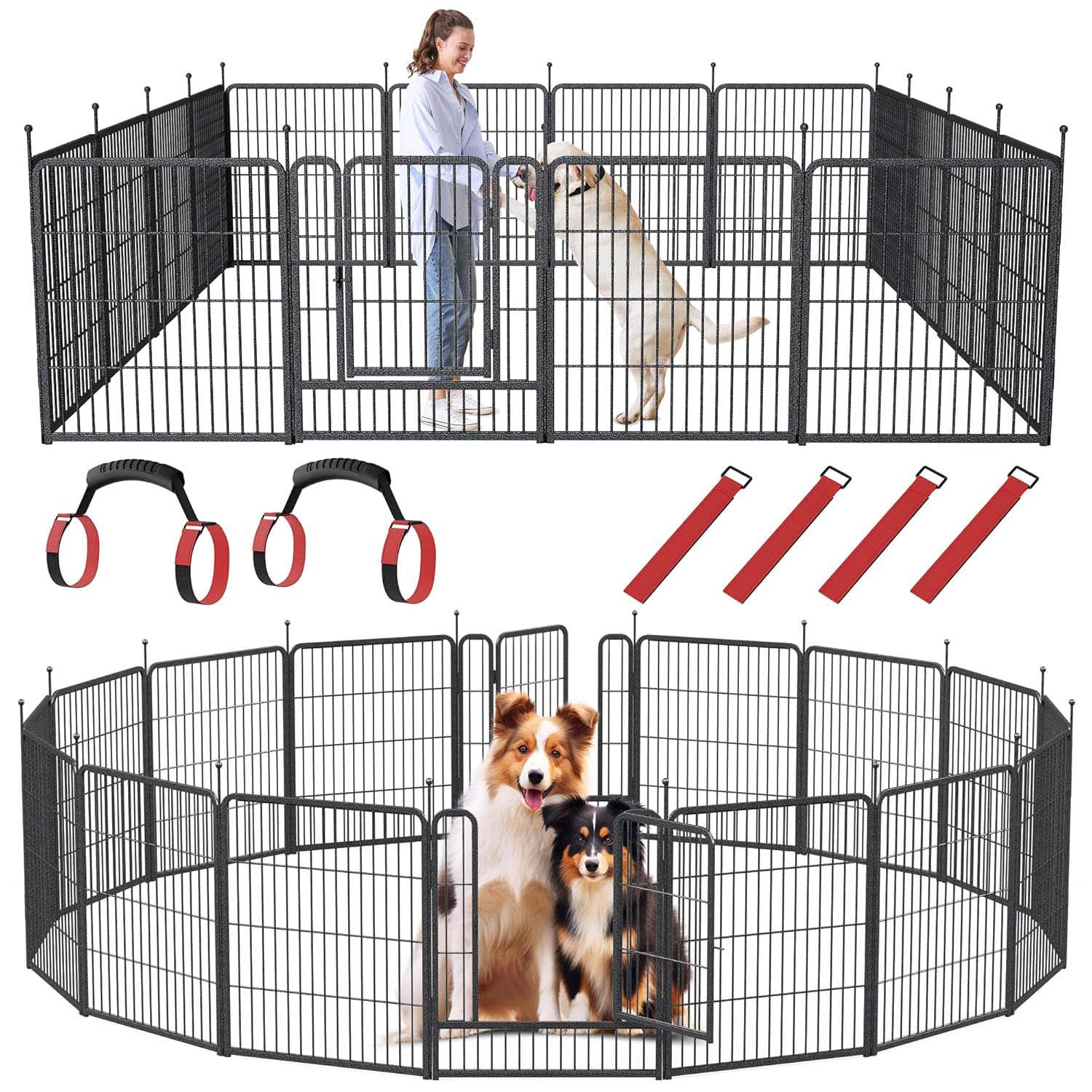 Outdoor Camping Dog Fence - 16 Panels 32