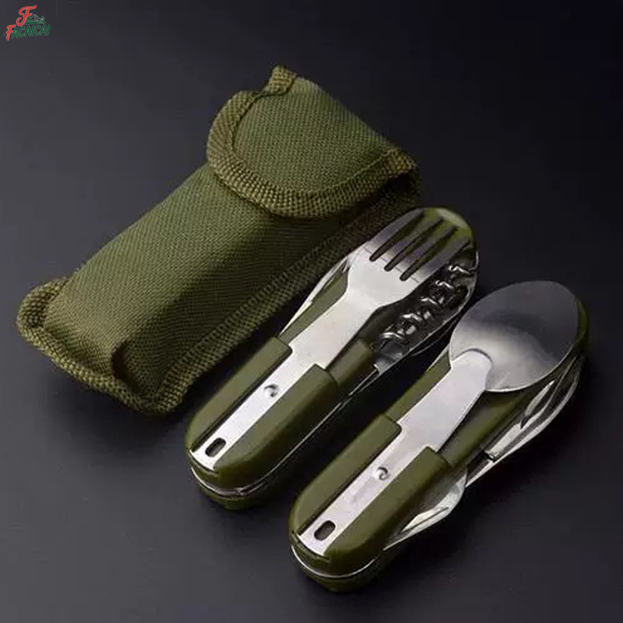 Camping Quiet - Camping Gear 5-in-1 Stainless Steel Travel