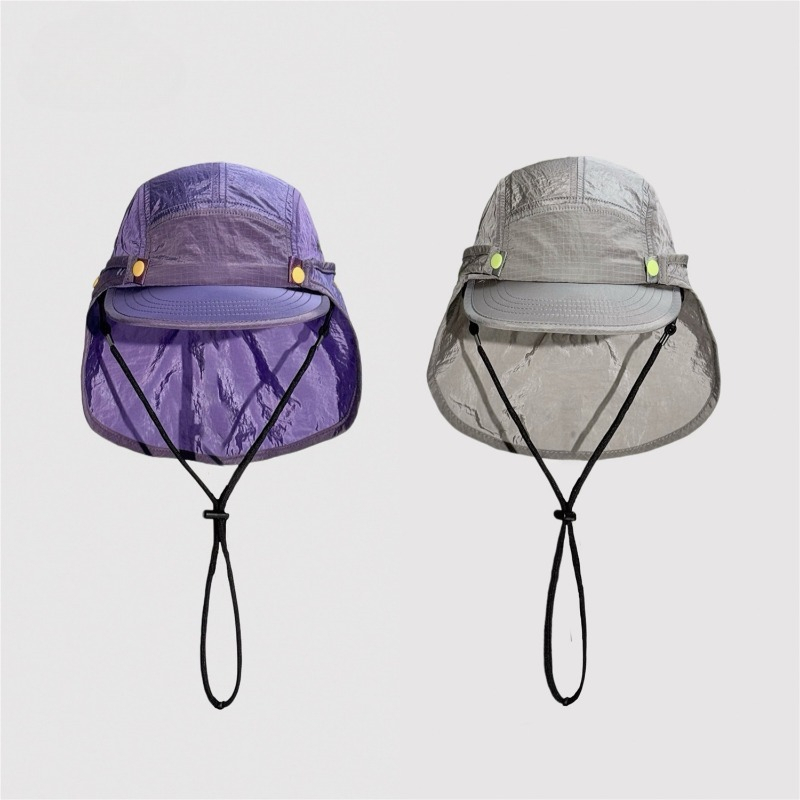 Camping Outdoor Quick Drying Sun Neck Protection Cap Hat - Japanese Detachable Shawl Sunshade Flat Brim