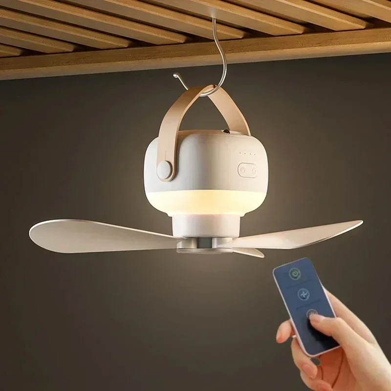 Outdoor Camping Light Ideas - Portable Wireless Mini Ceiling Fan Light