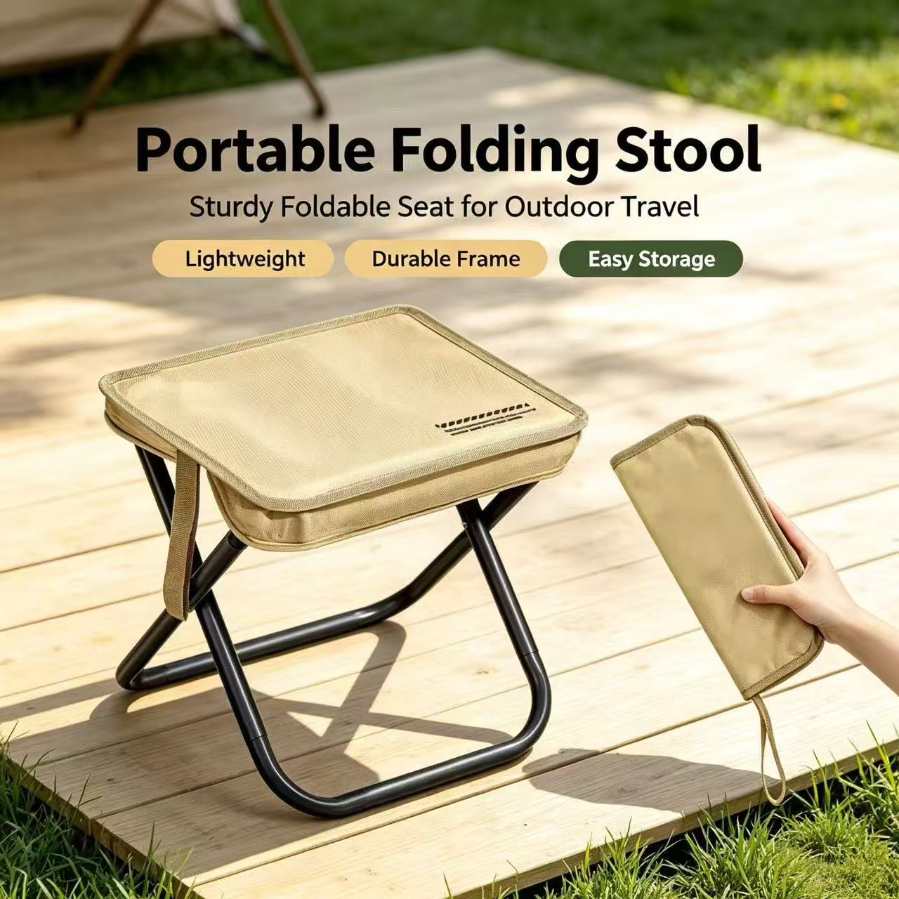 Outdoor Camping Table And Chairs - Magza Portable Folding Stool Ultra Light