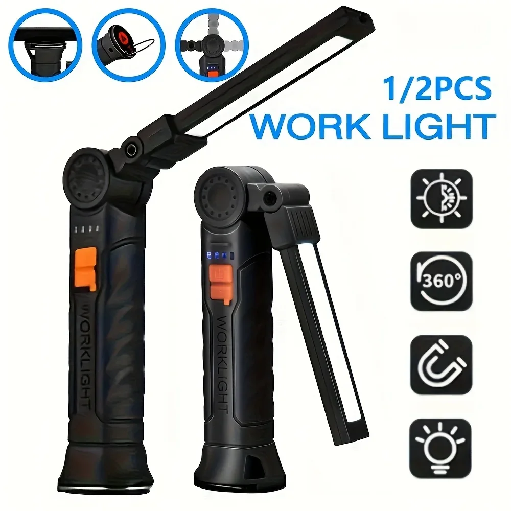 Camping Lantern - Portable COB LED Flashlight Rechargeable Work
