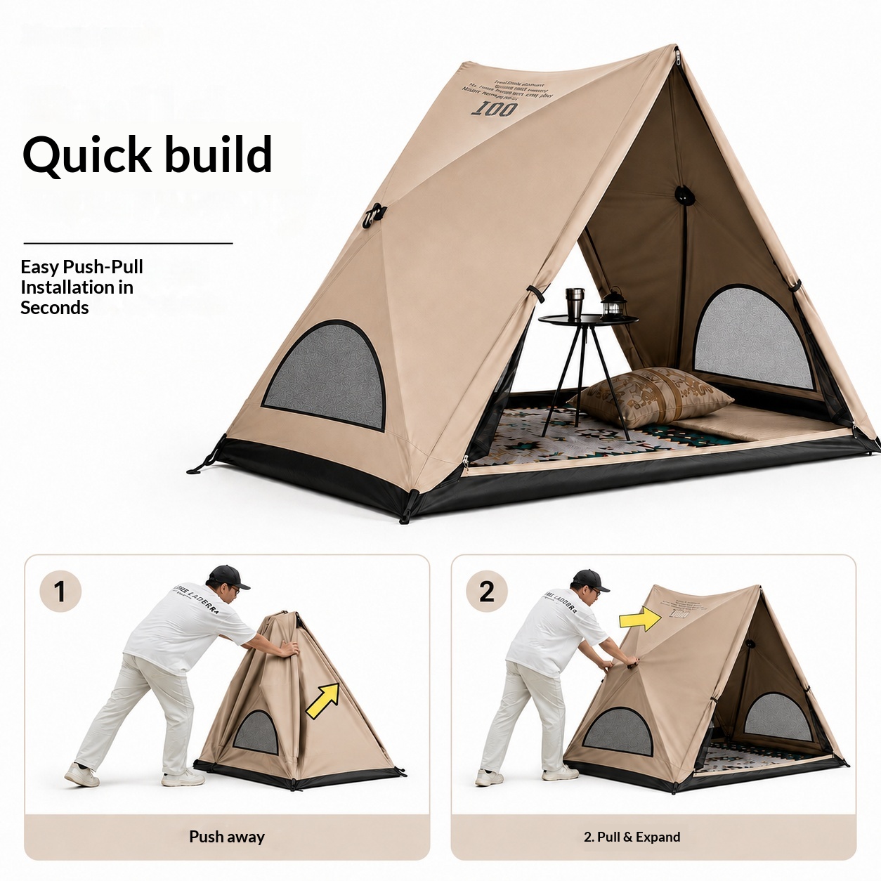 Automatic Triangular Tent, Out - Outdoor Camping Automatic Quick Opening Tent ulasan dan harga