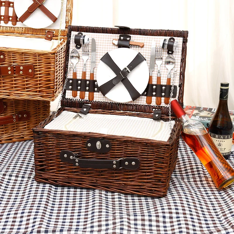 Family Outing Picnic Basket, O - Outdoor Camping Box ulasan dan harga