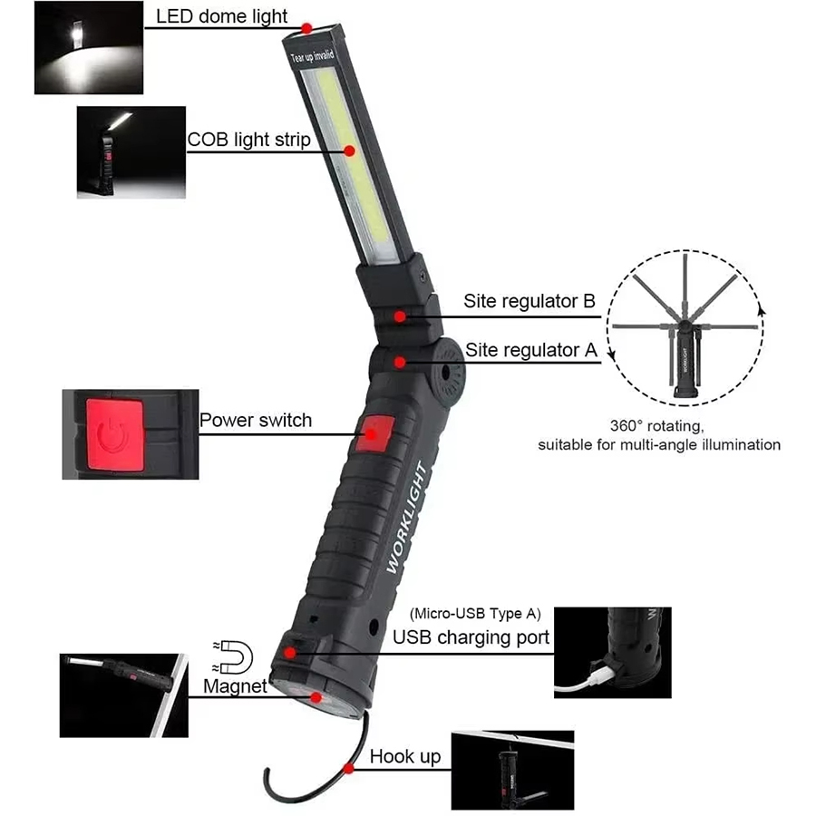 Portable LED Flashlight with M - Camping Lantern ulasan dan harga