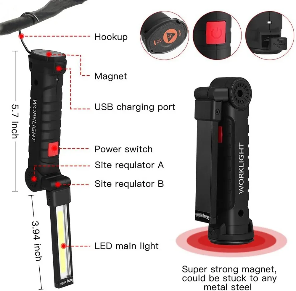 Portable COB LED Flashlight US - Camping Lantern ulasan dan harga