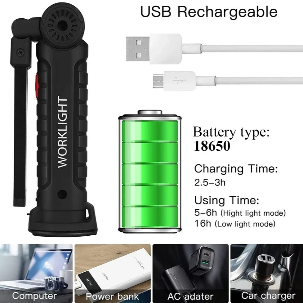 Portable COB LED Flashlight US - Camping Lantern ulasan dan harga