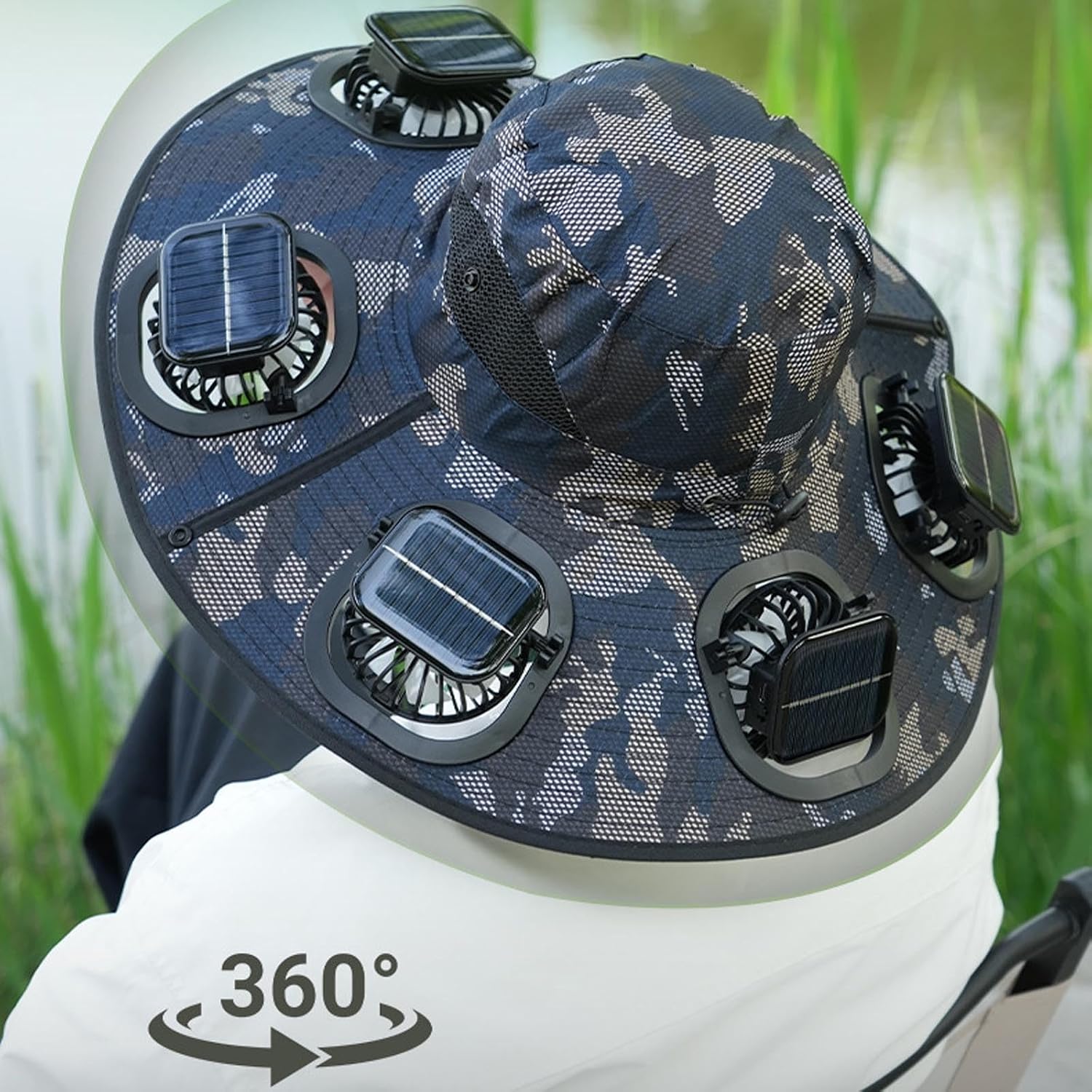 Hot 6 Fans Solar Fan Hat Breat - Outdoor Camping Fans ulasan dan harga