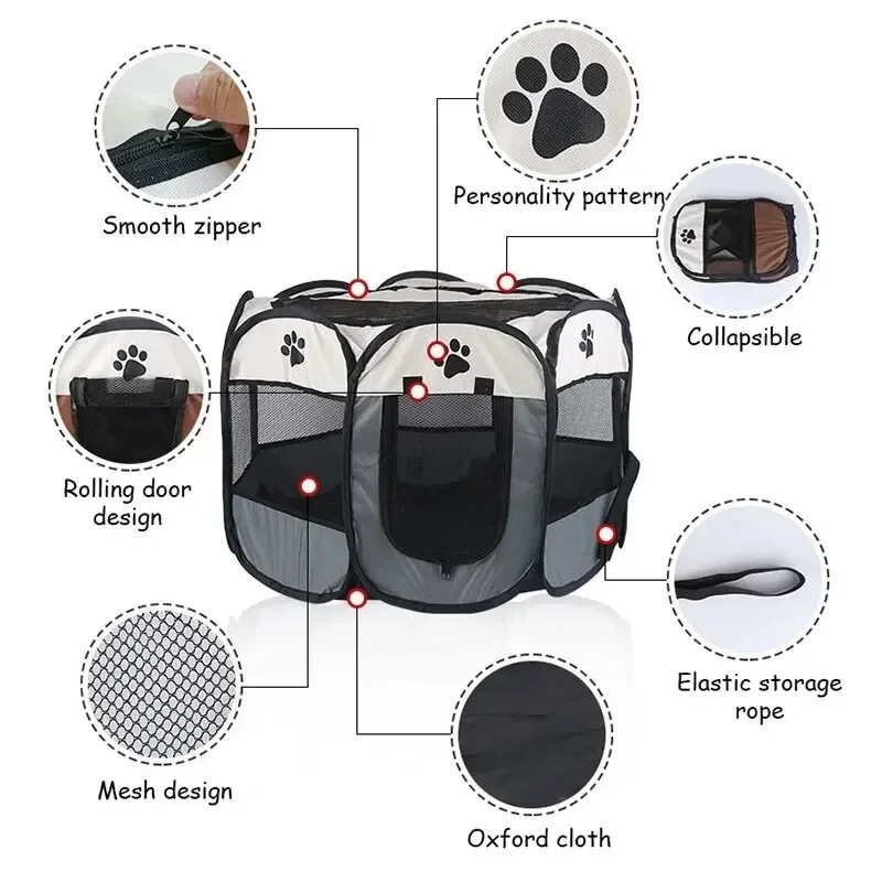 Portable Foldable Pet Tent Ken - Outdoor Camping Dog Fence ulasan dan harga