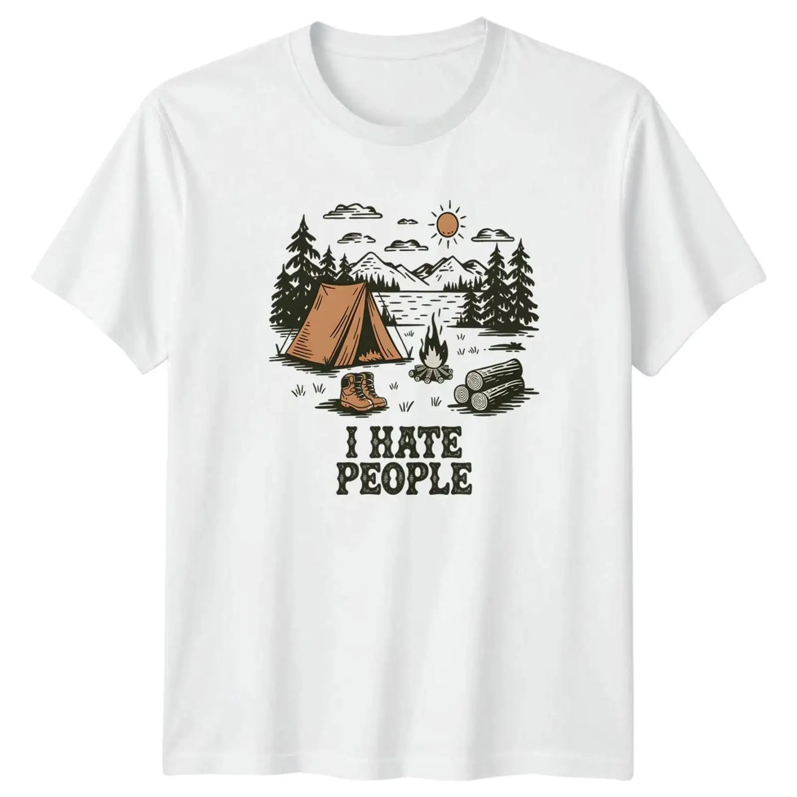 I Hate People T Shirt Camping  - Outdoor Und Camping ulasan dan harga