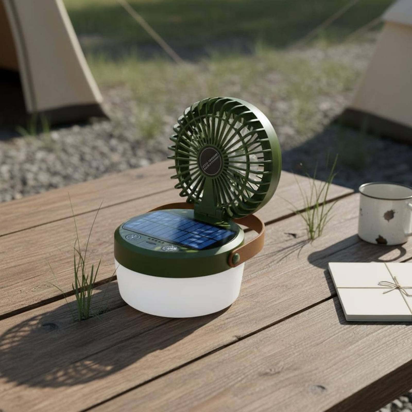 Solar Camping Fan Lantern Fold - Outdoor Camping Fans ulasan dan harga
