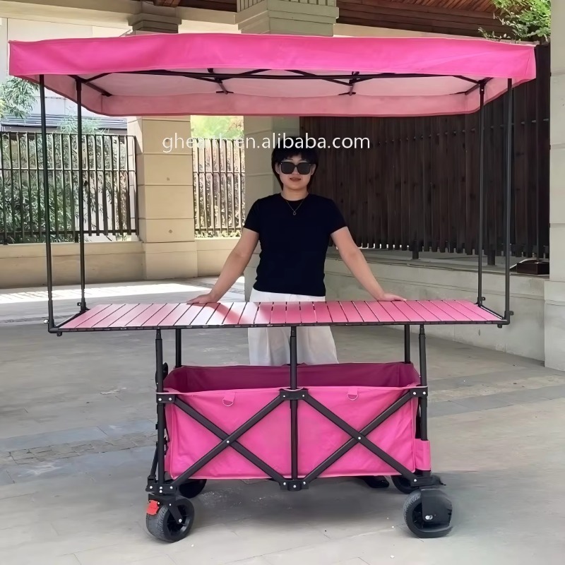 Stall Folding Steel Table Trol - Outdoor Camping Trolley ulasan dan harga