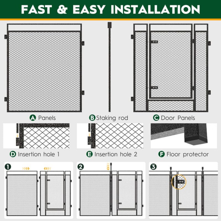 Dog Playpen with Safety Mesh 3 - Outdoor Camping Dog Fence ulasan dan harga