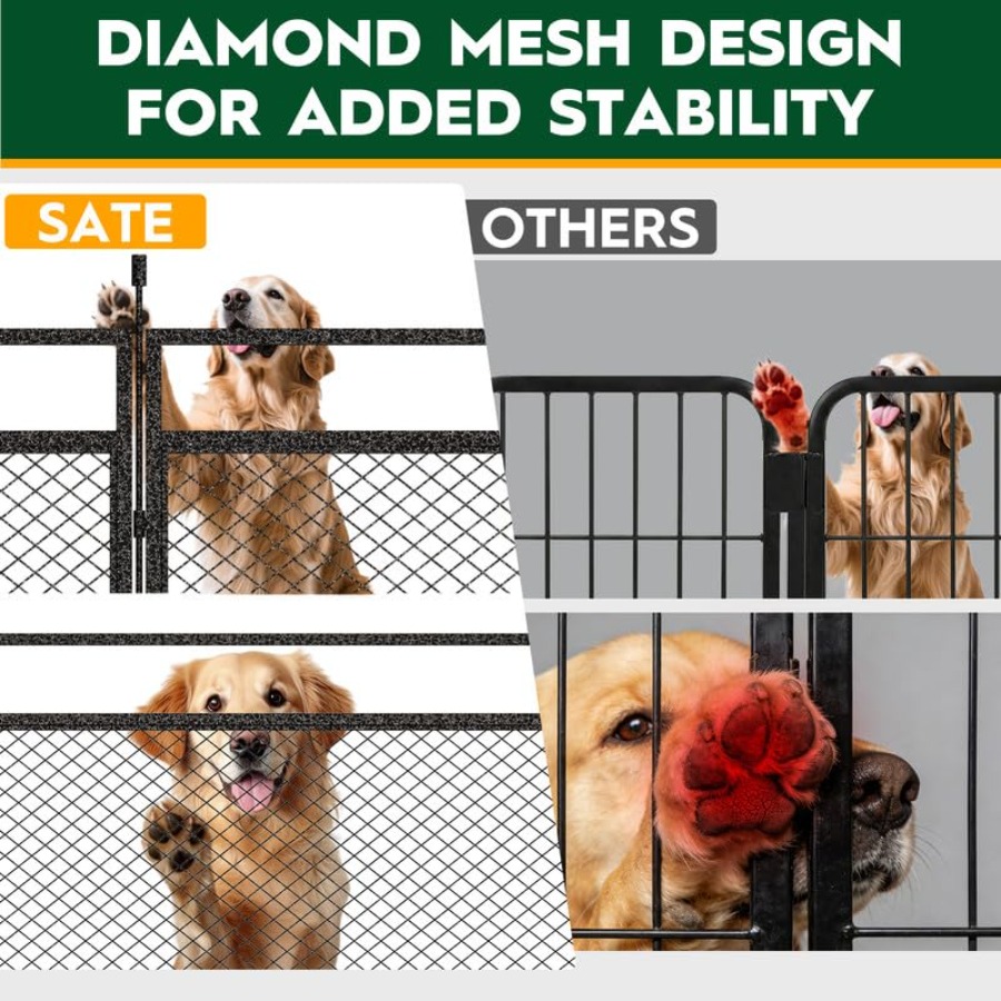 Dog Playpen with Safety Mesh 3 - Outdoor Camping Dog Fence ulasan dan harga