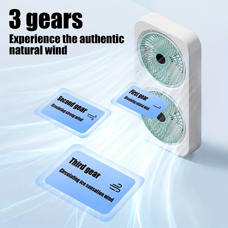 Dual Head USB Fan 360 Rotatabl - Outdoor Camping Fans ulasan dan harga