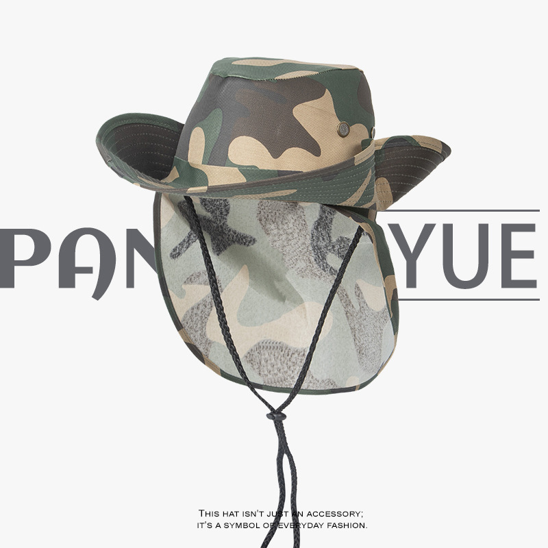 New Summer Camouflage Sun Hat  - Camping Outdoor Quick Drying Sun Neck Protection Cap Hat ulasan dan harga