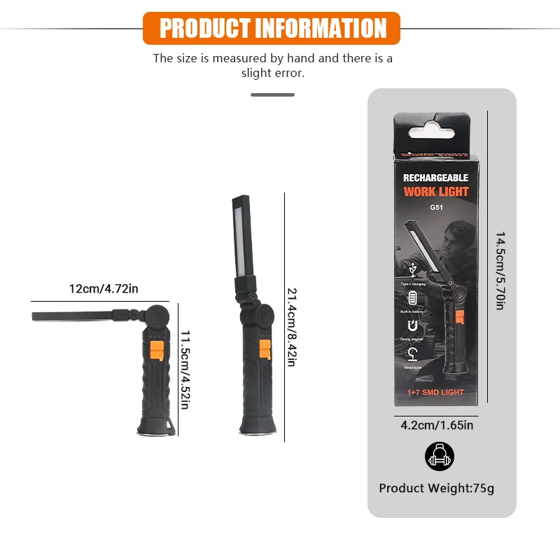 COB LED Folding Flashlight Por - Camping Lantern ulasan dan harga