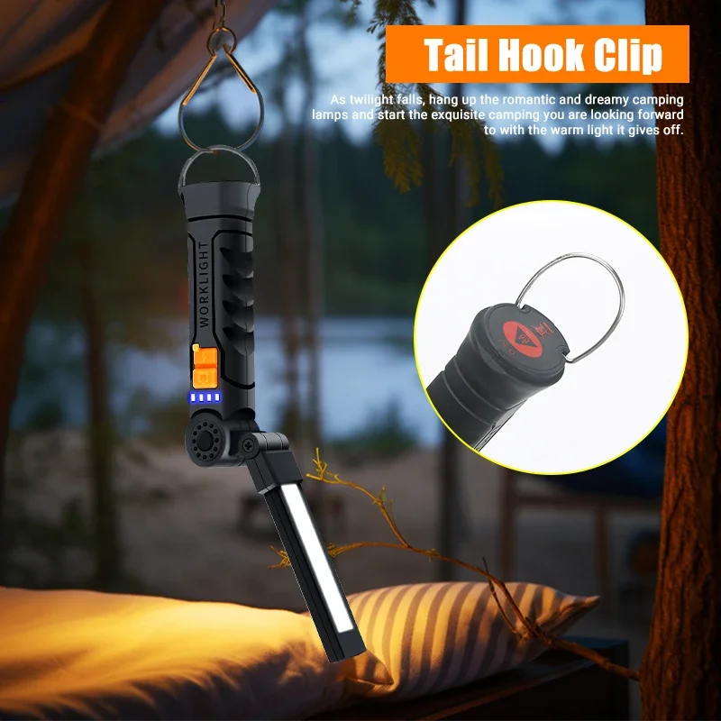 COB LED Folding Flashlight Por - Camping Lantern ulasan dan harga