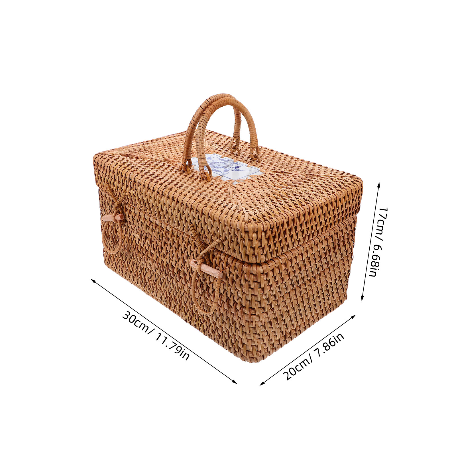 Handwoven Rattan Picnic Basket - Outdoor Camping Box ulasan dan harga