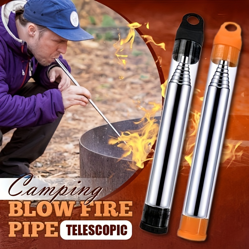 2pcs Stainless Steel Fire Blow - Travel Outdoor Camping Youtube ulasan dan harga
