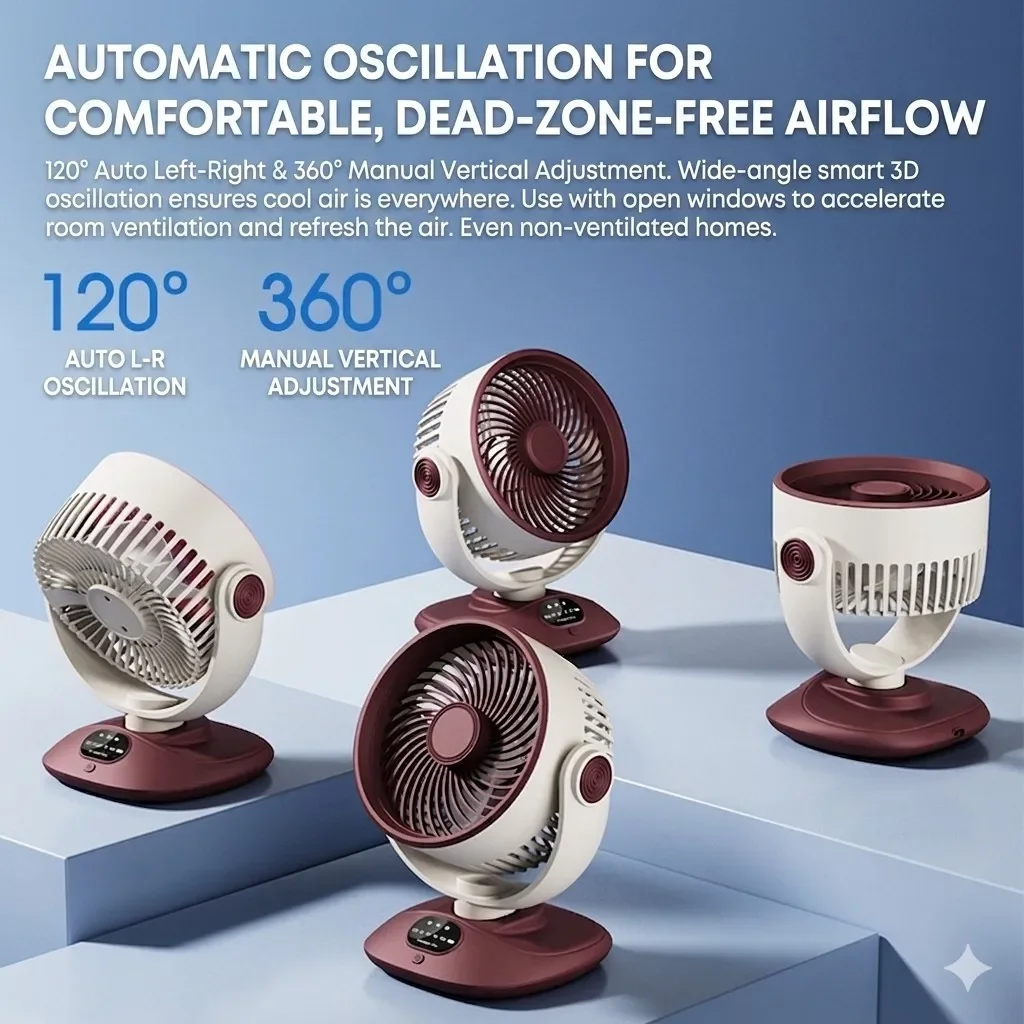 Desktop Fan Rechargeable Turbo - Camping Quiet ulasan dan harga