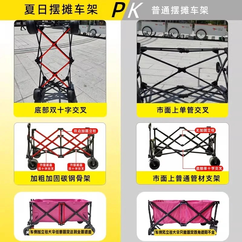 Stall Trolley with Large Table - Outdoor Camping Trolley ulasan dan harga